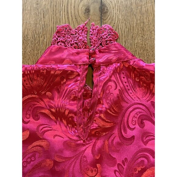 Charolette  VanHorne Pink Blouse Size 14 Vintage Formal Classic Gala Designer - Picture 5 of 11
